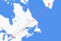 Flights from Toronto, Canada to Narsarsuaq, Greenland