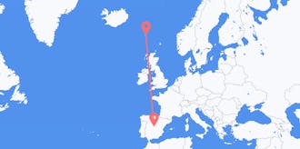 Vluchten van Spanje naar Faeröer