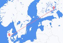 Lennot Savonlinnasta, Suomi Billundiin, Tanska