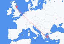出发地 希腊出发地 米科诺斯前往英格兰的泰恩河畔纽卡斯尔的航班