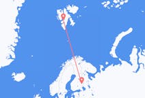 Flüge von Joensuu, Finnland nach Spitzbergen, Spitzbergen und Jan Mayen