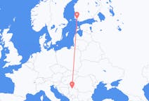 Vluchten van Turku, Finland naar Belgrado, Servië