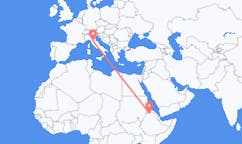 Flyreiser fra Shire, Etiopia til Firenze, Italia
