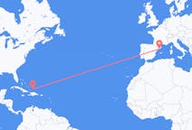Flyrejser fra South Caicos, Turks- og Caicosøerne til Barcelona, Spanien