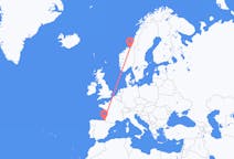Flights from Trondheim, Norway to Donostia / San Sebastián, Spain