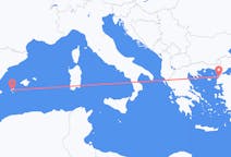 Flights from Çanakkale, Turkey to Ibiza, Spain