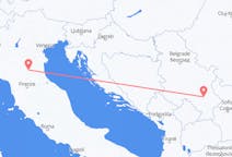 セルビアのニスからから、イタリアのボローニャまでのフライト