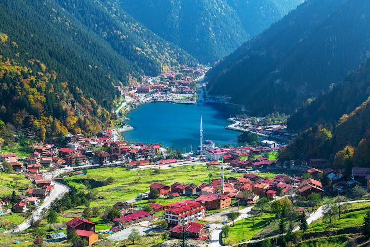 Photo of mountain village of Uzungol in Trabzon, Turkey.