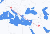 Flyrejser fra Rafha, Saudi-Arabien til Venedig, Italien