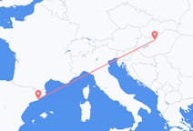 Vluchten van Barcelona, Spanje naar Boedapest, Hongarije