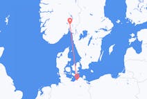 Flyreiser fra Oslo, Norge til Rostock, Tyskland
