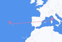 Flights from Horta, Azores, Portugal to Olbia, Italy