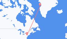 Vluchten van Allentown, Verenigde Staten naar Aasiaat, Groenland