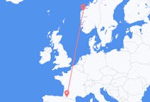 Flights from Volda, Norway to Lourdes, France