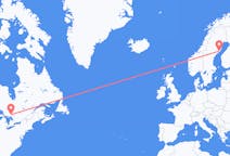 出发地 加拿大大薩德伯里目的地 瑞典于默奥的航班