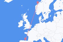 Fly fra Molde til Santander