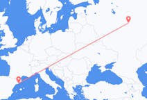 Vols depuis la ville de Barcelone vers la ville de Nijni Novgorod