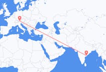 出发地 印度出发地 拉贾蒙德里目的地 奥地利因斯布鲁克的航班