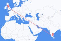 Flyreiser fra Tiruchirappalli, India til Liverpool, England