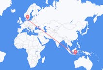 Flyg från Praya, Lombok, Indonesien till Köpenhamn, Danmark