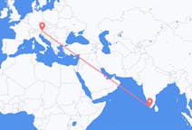 Flyrejser fra Thiruvananthapuram, Indien til Klagenfurt, Østrig