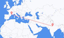 Flights from Gwalior, India to Montpellier, France
