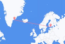 Loty z Kulusuk, Grenlandia z Helsinki, Finlandia