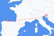 Flyg från Rijeka, Kroatien till Santiago del Monte, Spanien