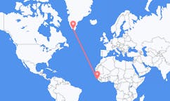Flyreiser fra Freetown, Sierra Leone til Qaqortoq, Grønland