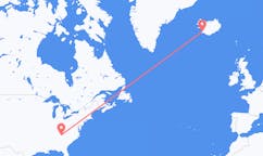 Flyg från staden Knoxville, USA till staden Reykjavik, Island
