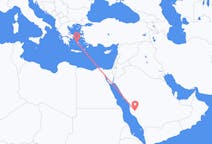 サウジアラビアのタよりから、ギリシャのパロス島までのフライト