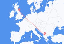 Flights from Ohrid, Republic of North Macedonia to Durham, England, the United Kingdom