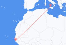 Flyg från Ziguinchor, Senegal till Palermo, Italien