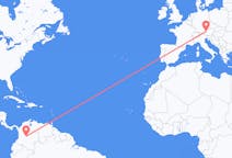 Flyreiser fra Villavicencio, Colombia til Salzburg, Østerrike
