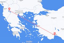 Flights from Ohrid in North Macedonia to Antalya in Turkey