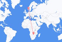 Flyrejser fra Victoria Falls, Zimbabwe til Kristiansand, Norge