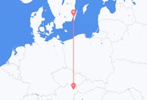 Loty z Kalmar, Szwecja z Wiedeń, Austria