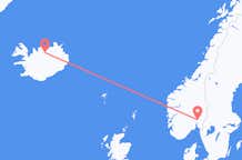 Vluchten van Oslo, Noorwegen naar Akureyri, IJsland