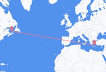 Flyreiser fra Les Îles-de-la-Madeleine, Quebec, til Santorini