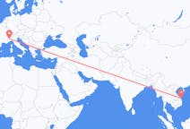 Flug frá Chu Lai, Víetnam til Tórínó, Ítalíu