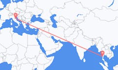 Flights from Bokpyin, Myanmar (Burma) to Ancona, Italy