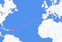 从圣基茨和尼维斯出发圣基茨岛目的地 法国尼姆的航班