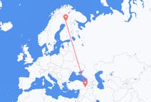 Vluchten van Rovaniemi, Finland naar Diyarbakir, Turkije