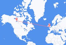 Flyg från Yellowknife, Kanada till Cardiff, Wales