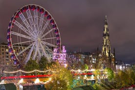 Edinburghs julelys og festlig svart taxi tur