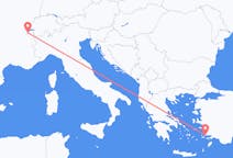 出发地 瑞士日内瓦目的地 土耳其哈利卡那索斯的航班