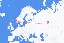 出发地 俄罗斯出发地 叶卡捷琳堡目的地 挪威海宁格松的航班