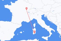 Flyreiser fra Dole, Frankrike til Cagliari, Italia