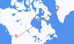 米国のルイストンから、グリーンランドのイルリサットまでのフライト