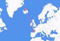 Loty z Akureyri, Islandia do San Sebastián, Hiszpania